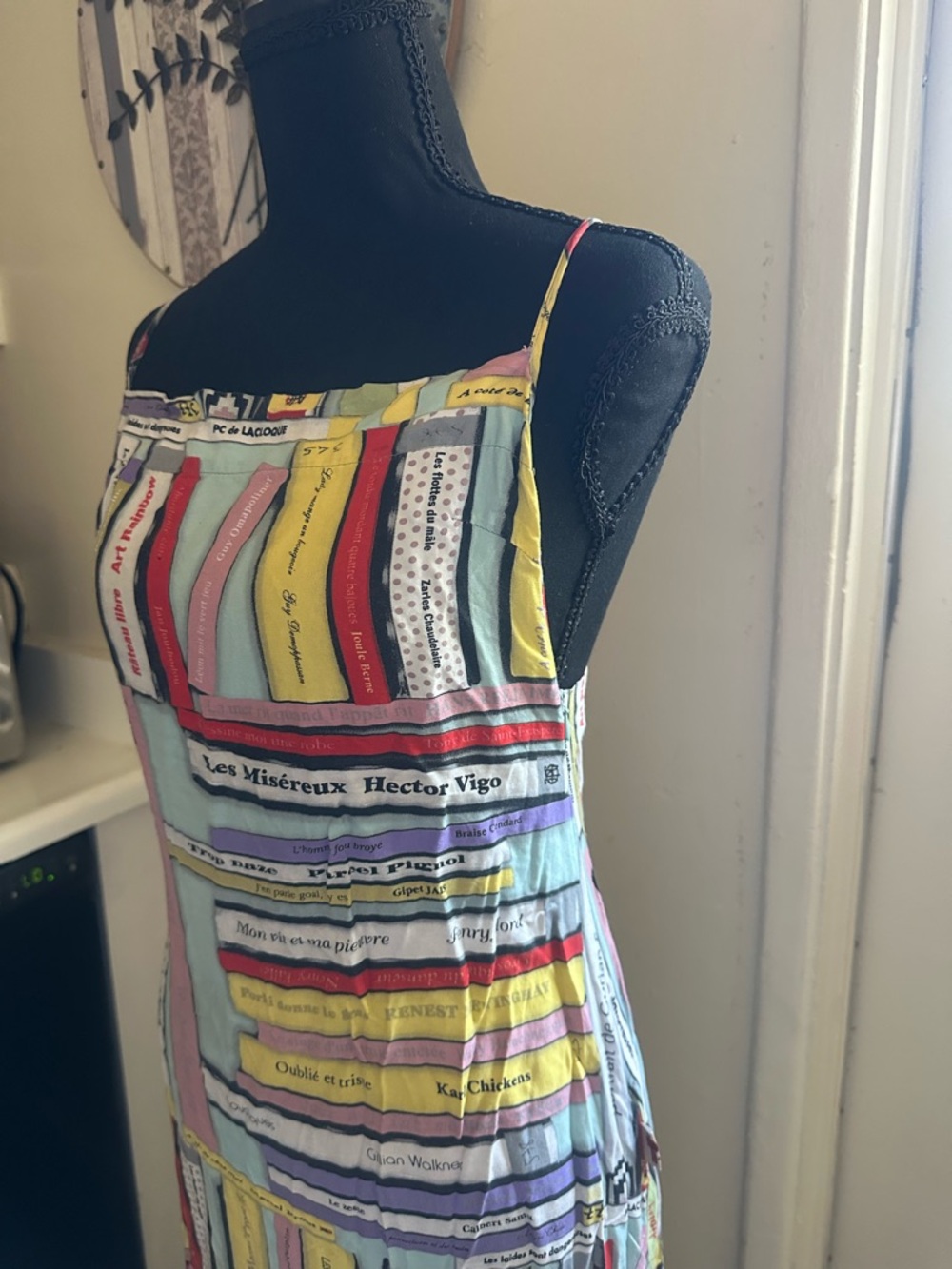 Vintage Jean Paul Gaultier Multicolor Book-Print Maxi Dress - Picture 3 of 6